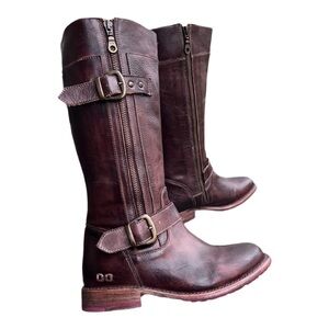 Bed|Stu Genuine Leather Gogo Lug Women’s Boot Teak Rustic Brown Sz 7